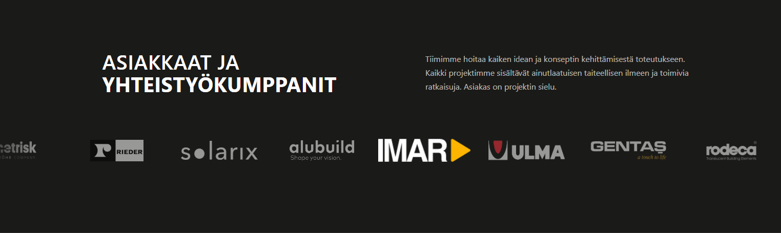 Row of partner logos on the Seroc website, including Rieder, Solarix, Alubuild, Imar, Ulma, Gentas, and Rodeca